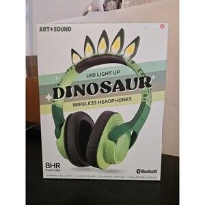 Art + Sound LED Light Up Dinosaur Wireless Headphones